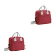 thumbnail image 4 of Transemion Fashionable Cooler Bags Stay Trendy While Keeping Food Cool And Fresh Polyester Portable With Should Strap wine red 2Set, 4 of 6