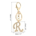 thumbnail image 2 of Uxcell Initial Letter Keychain, Letter R Charm with Crystal Diamonds for Bag Backpack DIY Craft, Gold Tone, 2 of 6