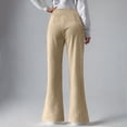 thumbnail image 6 of UTSJKR Flash Deals Flare Corduroy Pants for Women High Waisted Wide Leg Baggy Trousers Pants Vintage Bell Bottoms Slacks with Pockets Khaki XL, 6 of 8