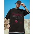 thumbnail image 3 of Camiseta con gráfico de letras góticas y rosas de verano para hombre, camiseta de algodón de manga corta a la moda de hip hop, camisetas con estampado de ropa urbana Y2K de gran tamaño, 3 of 5