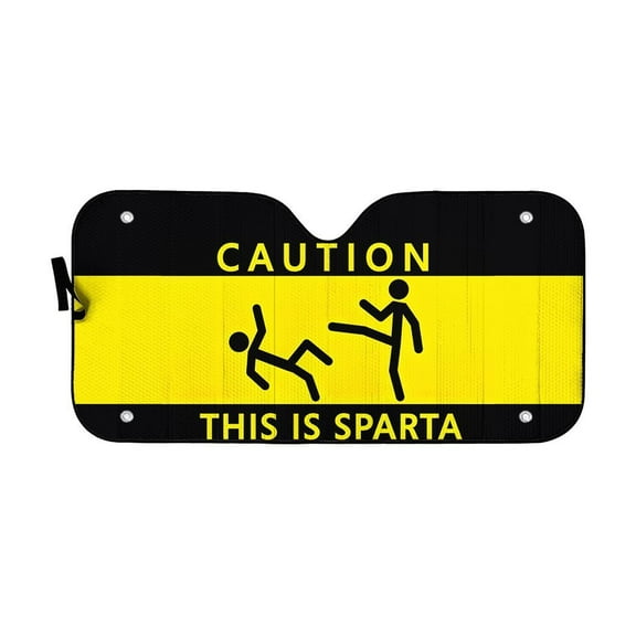 3D Caution This Is Sparta Nice Windshield Sunshade Universal Fit Cars Suv Truck