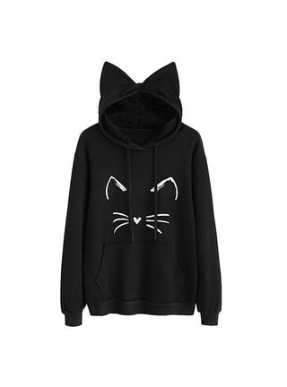 black hoodie cat ears