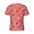 thumbnail image 6 of Vsdgher Strawberry Floral Print Men's Dry Fit Mesh Athletic Shirts Moisture Wicking Tennis T-Shirt Tops, 6 of 9
