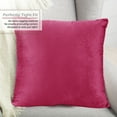 thumbnail image 2 of Nestl Velvet Throw Pillow Covers Solid Square Soft Decorative Pillow Cover for Sofa, 26" x 26", Hot Pink, Pack of 4, 2 of 8