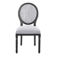 thumbnail image 4 of Modway Arise Vintage French Upholstered Fabric Dining Side Chair in Black Light Gray, 4 of 7