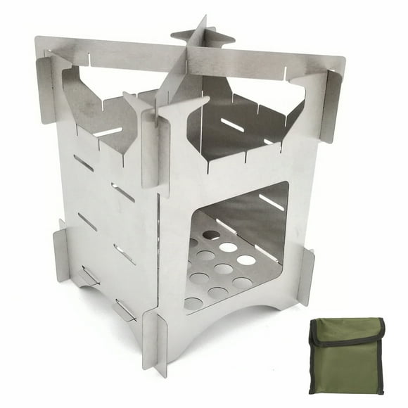 tamizeot Stainless Steel Portable Wood Stove Compact Camping Stove For Outdoor Adventures Small Camping Stove