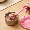 thumbnail image 6 of Dog Food Cans Lids,3-In-1 Silicone Cat Food Can Cover with Feeding Spoon for Dog Cat Food Storage | Dishwasher Safe Leak-proof Round Can Lids | Universal Size,Pink, 6 of 7
