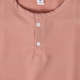 thumbnail image 4 of FRSASU Men's Henley Shirt Short Sleeve Casual Button Basic Tees Slim Fit Stretch Summer T-Shirts Pink, 4 of 9