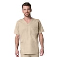 thumbnail image 2 of Maevn Red Penda Men's 3-Pocket V-Neck Top & Full Elastic 10-Pocket Cargo Pant Scrub Set, 2 of 5