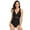 Black, variant on XBASW Women's One Piece Swimsuits Mesh Bathing Suits V Neck Slimming Adjustable Strap Swimwear S-XXL