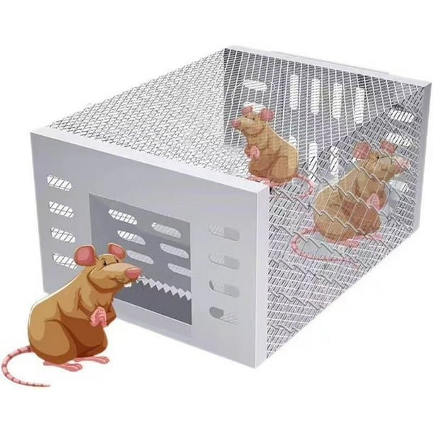 Trampa para ratones inofensiva Trampa para jaula para ratas de gran espacio Trampa para ratones automática no tóxica para el hogar Ndcxsfigh Libre de BPA
