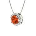 thumbnail image 2 of Clara Pucci 18K White Solid Hypoallergenic Gold 1.16Ct Red Zircon Round Brilliant Cut Halo Designer Necklace Pendant For April, 2 of 7
