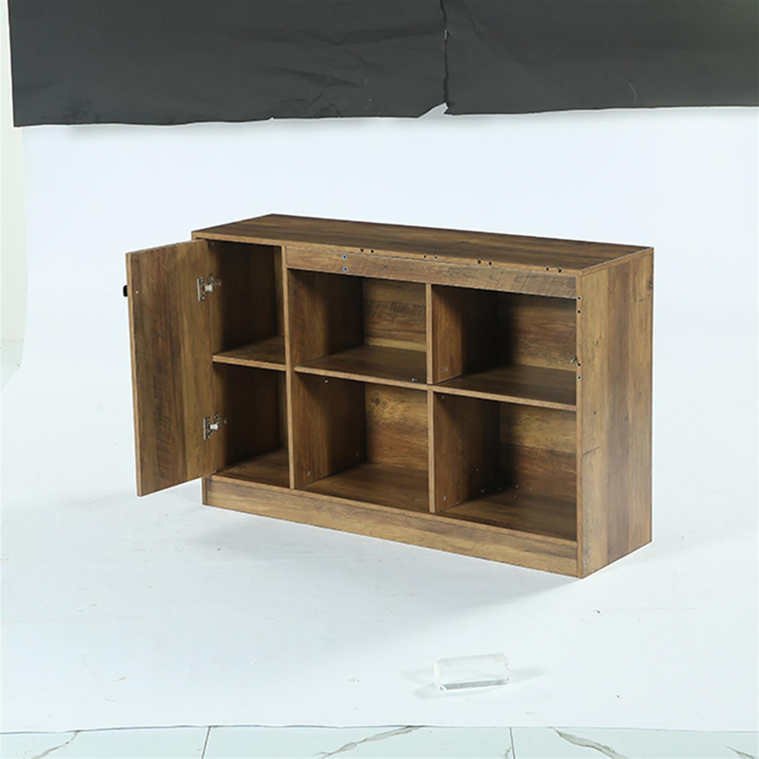 Demi Bonn 72" L-Shaped Desk, Executive Desk Office Computer Desk with Cabinet for Home Living Room, Office, Brown