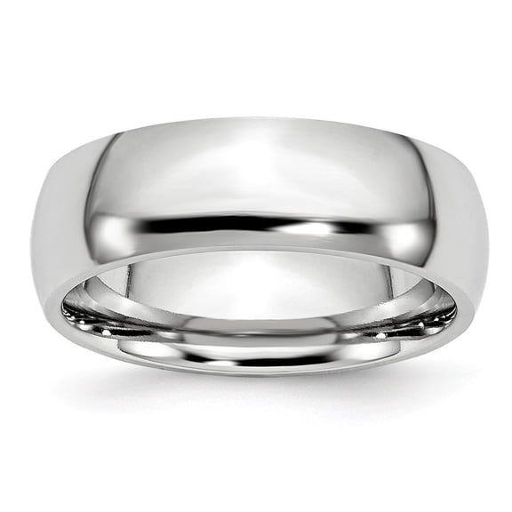 Cobalt Chromium Polished 7mm Band Ring - Size 7