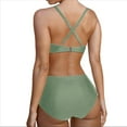 thumbnail image 3 of Traje de Baño de con Control de Abdomen para Mujer, Push Up, Cintura Alta, Verde , XL, 3 of 10
