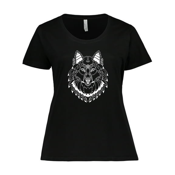 Inktastic Tribal Wolf Head Women's Plus Size T-Shirt