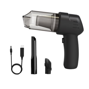 Zootealy Nettoyant à vide portable avec 100W 9000Pa Powerful Motor sans fil kit de nettoyage à vide pour voiture/maison/bureau, noir