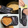 thumbnail image 5 of Yayeee Oven Mitts and Pot Holder Set of 4 Heat Resistant Kitchen Gloves Baking Hot Pad, Light Purple Flowers, 5 of 5