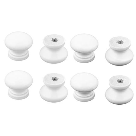 Door Wood Pulls Uxcell Household Wood Round Single Hole Cabinet Bookcase Door Pull Knob White 8pcs ()