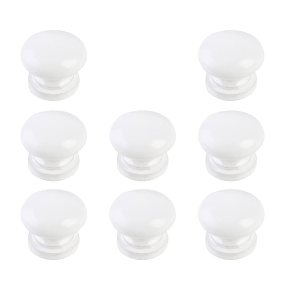 Uxcell Dormitory Round Bookcase Drawer Dresser Wardrobe Pull Handle Grip Knob White 8Pcs