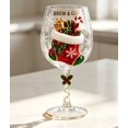 thumbnail image 6 of Christmas Stocking Wine Glass, Snowflake Accent Stemmed Cup, Artistic Holiday Drinkware for Home Christmas Party & Gift Giving, 6 of 6