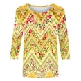 thumbnail image 5 of PuLe Long Sleeve Shirts for Women 3/4 Length Sleeve Womens Tops Summer Three Quarter Striped Shirts Dressy Casual Printed Tunic Tops Women Blouses, 5 of 5