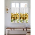 thumbnail image 6 of Kitchen Curtains 45 Inches length, Sunflower Bee Window Treatment Curtain Drapes, Watercolor Yellow White Summer Spring Lightweight Window Panels for Living Room Bedroom, 52"x45", 2 Panels, 6 of 7