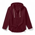thumbnail image 4 of RXMEKW Solid Color Hooded Cardigan for Men with Button Front and Long Sleeves, 4 of 9