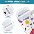 thumbnail image 3 of Yayeee 30oz Stainless Steel Tumbler with Straw and Handle Double-Wall Insulated Travel Water Bottle, Retro Round, 3 of 8