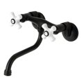 thumbnail image 1 of Kingston Brass KS616MB Wall Mount Bathroom Faucet, Matte Black, 1 of 1