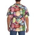 thumbnail image 3 of Pofeuu Easter Eggs Print Mens Casual Short Sleeve Shirts Beach Summer Spread Collar Pocket Tops Men's Casual Short-sleeved Shirt-X-Large, 3 of 5