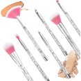 thumbnail image 4 of Brocha de maquillaje profesional, [paquete de 7] Kit de brochas de maquillaje, brocha para base en polvo, brocha para cejas, herramienta de maquillaje con bolsa brillante ER, 4 of 5