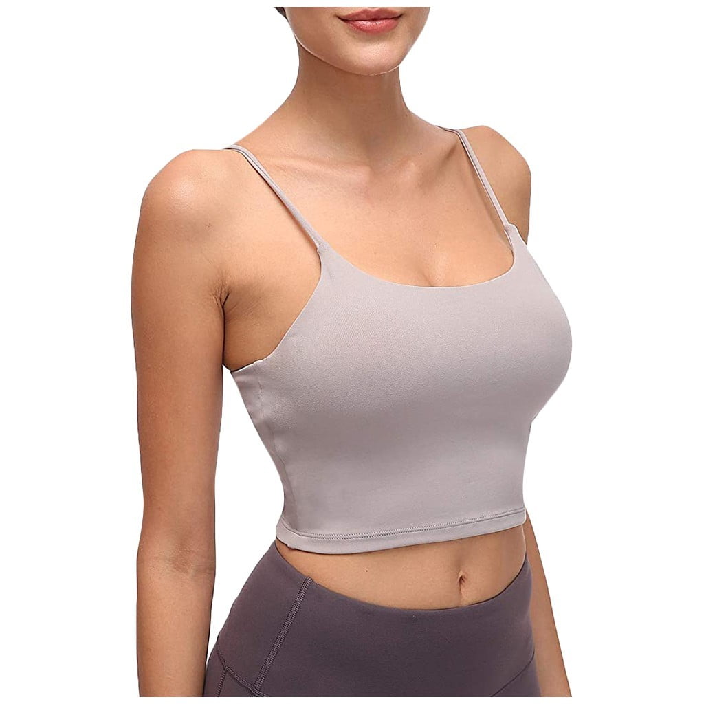 YEOREO Women's Sports Bra Workout Tank Tops Crop Tops Padded Yoga Bra Tops  at  Women's Clothing store