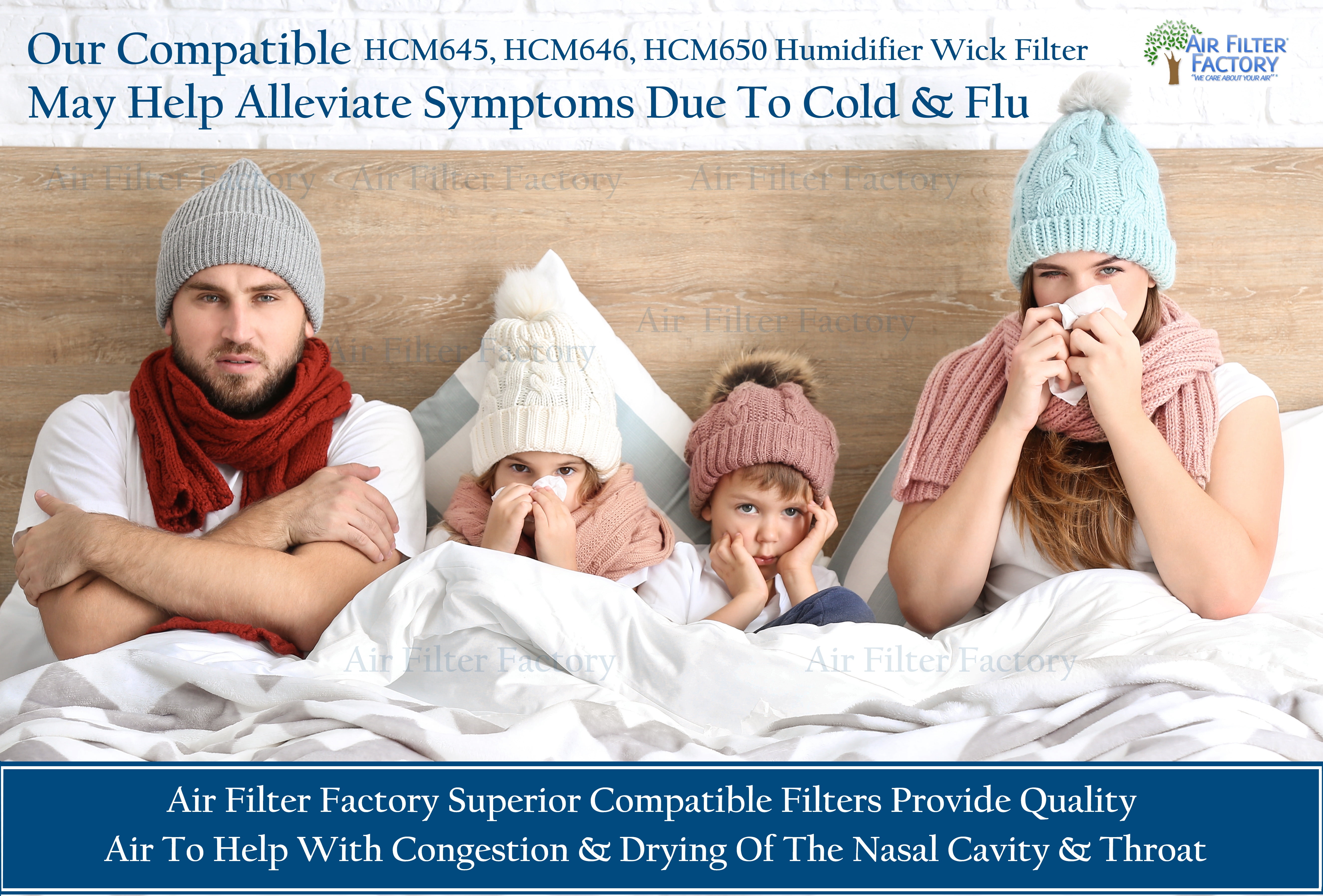 Air Filter Factory Replacement for HCM645, HCM646, HCM650 Honeywell Humidifier Filters 2-Pack