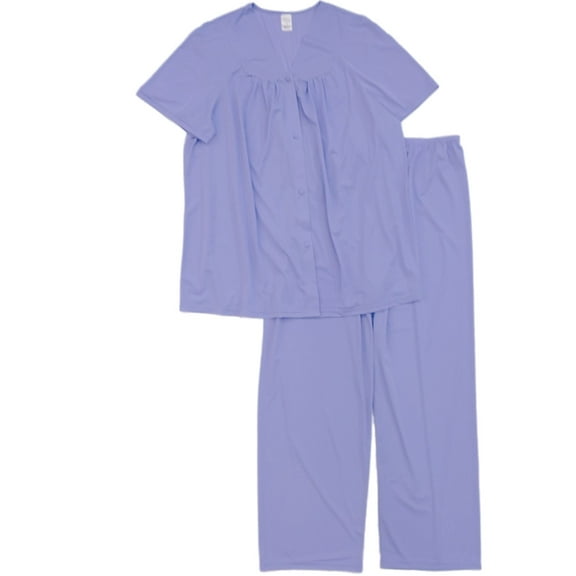 Lissome Lounge Womens Lavender Purple Silky Soft Semi-Sheer Pajamas Sleep Set 2X
