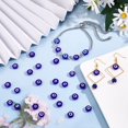 thumbnail image 2 of 41pcs 10mm Blue Flat Round Handmade Evil Eye Glass Lampwork Beads Charms Spacer Beads, 2 of 6