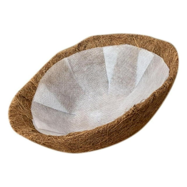 kurtrusly Non-woven Coco Liner Hanging Basket for Beautiful Flower Planting Brown 25cm 1Set