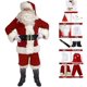 thumbnail image 1 of Disfraz de Papá Noel Deluxe, Disfraz de Papá Noel Disfraz de Papá Noel para adulto Disfraz de Papá Noel de 11 piezas Atmósfera de festival de terciopelo dorado, 1 of 4