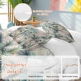 thumbnail image 2 of 3 Piece Summer Palm Trees Duvet Cover Set Twin Size, Microfiber Comforter/Quilt Cover with Corner Ties and 2 Pillowcases, Vintage Botanical Tropical Leaves All Season Soft Bedding with Zipper Closure, 2 of 8