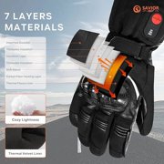 Savior Heated Mens Motorcycle Gloves, Riding Off-Road Extreme Sports Mittens Black XS-3XL