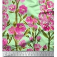 thumbnail image 3 of oneOone Cotton Poplin Fabric Leaves & Pink Floral Panel Printed Craft Fabric BTY 42 Inch Wide, 3 of 3