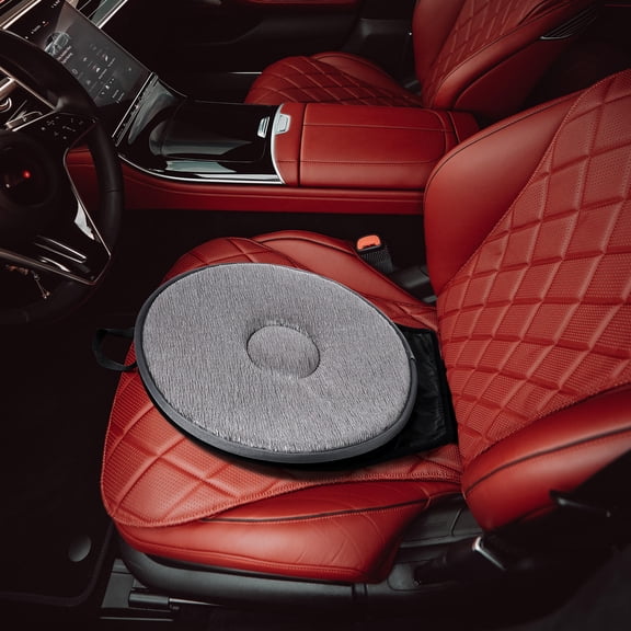 MIPCASE Universal Car Seat Swivel Cushion Grey Polyester Revolving Design Comfortable Support for All Seasons Use