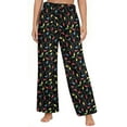 thumbnail image 4 of VONCOS Pajamas Womens Black Christmas String Lights Print Pants - Polyester, Elastic Waist with Side Pockets, Comfortable Holiday Loungewear for Adults (Sizes S-XXXL),Size S, 4 of 6