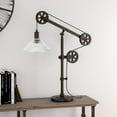 thumbnail image 3 of Evelyn&Zoe Traditional Metal Table Lamp with Glass Shade and Pulley System, 3 of 10