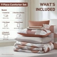 thumbnail image 3 of Regency Heights Queen Size Comforter Set, 9-Piece Bed in a Bag Queen, Round Geometric Print Bedding Comforter Set with Sheets, Terracotta, 3 of 10