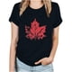 thumbnail image 1 of Camisetas de Manga Corta para Mujeres Canadá Día Hoja de Arce Impresión Básica de Verano Tee, Cuello Redondo Camiseta Casual, 1 of 3