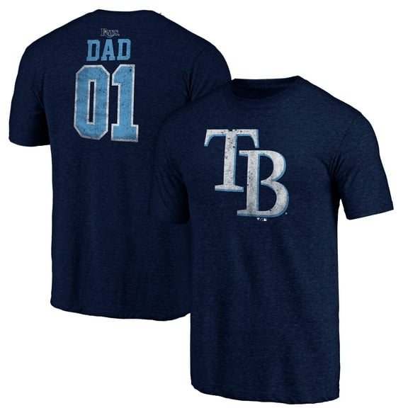 Men's Navy Tampa Bay Rays Father's Day Greatest Dad Tri-Blend T-Shirt