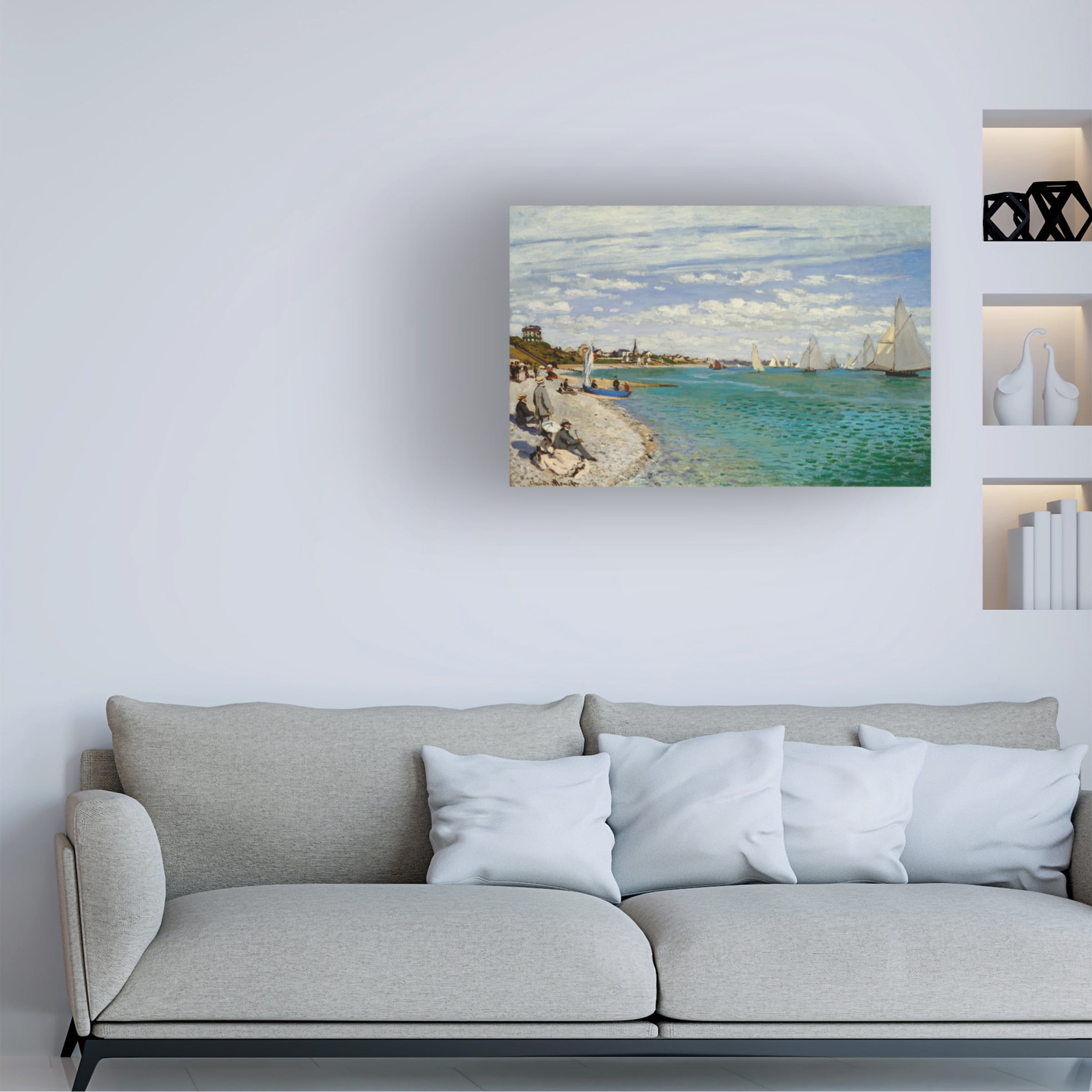 Trademark Fine Art Claude O. Monet Regatta At Sainte Adresse Canvas Wall Art - 30x47