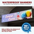thumbnail image 5 of Snow Cones Large Banners and Signs for Outdoor by DreamController-Polyester Banner with 4 Holes for Easy Hang Indoor & Outdoor| 4x1 Feet HD Banner to Promote Food & Beverages | Made in USA, 5 of 6