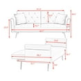 thumbnail image 7 of 69" Velvet Small Tufted Couch with Gold Legs, Convertible Sleeper Sofa Bed with Nail Head Trim and Adjustable Backrest, Upholstered Loveseat for Bedroom, Office, Apartment, Pink, 7 of 7